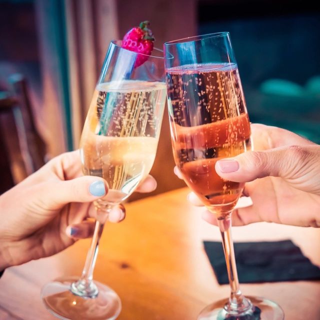 Guests raising a toast together
