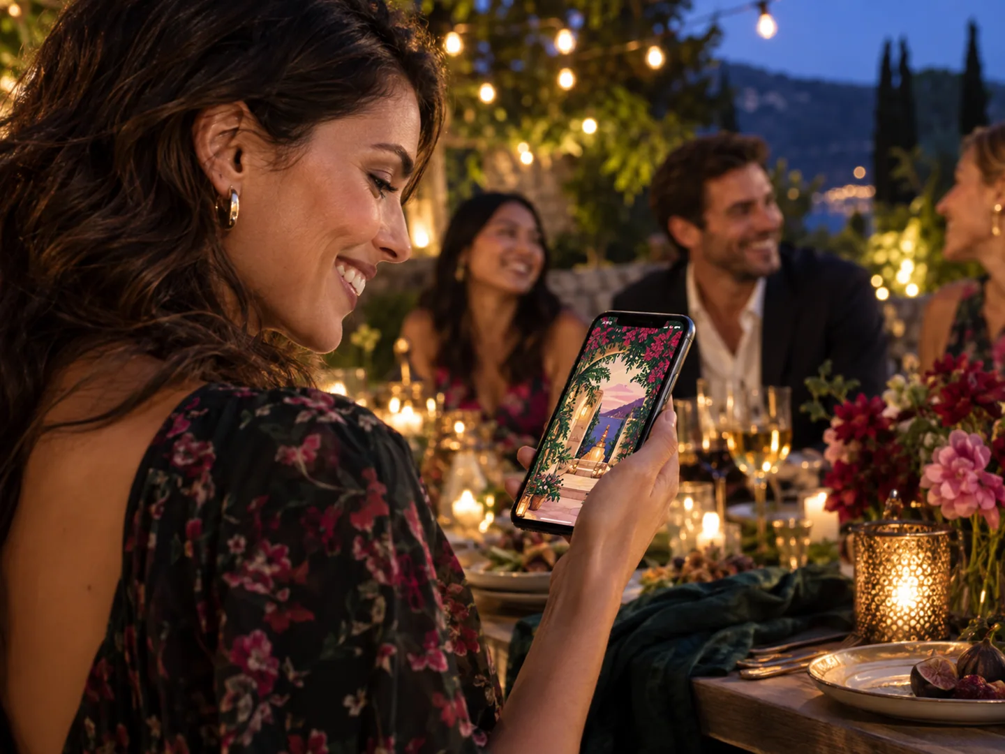 A guest viewing their invitation privately on a phone