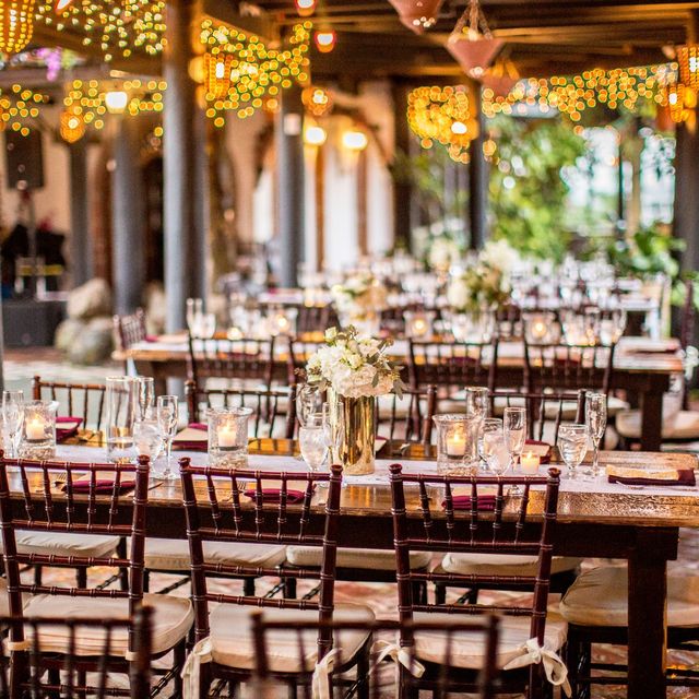 Reception tables laid out for guests